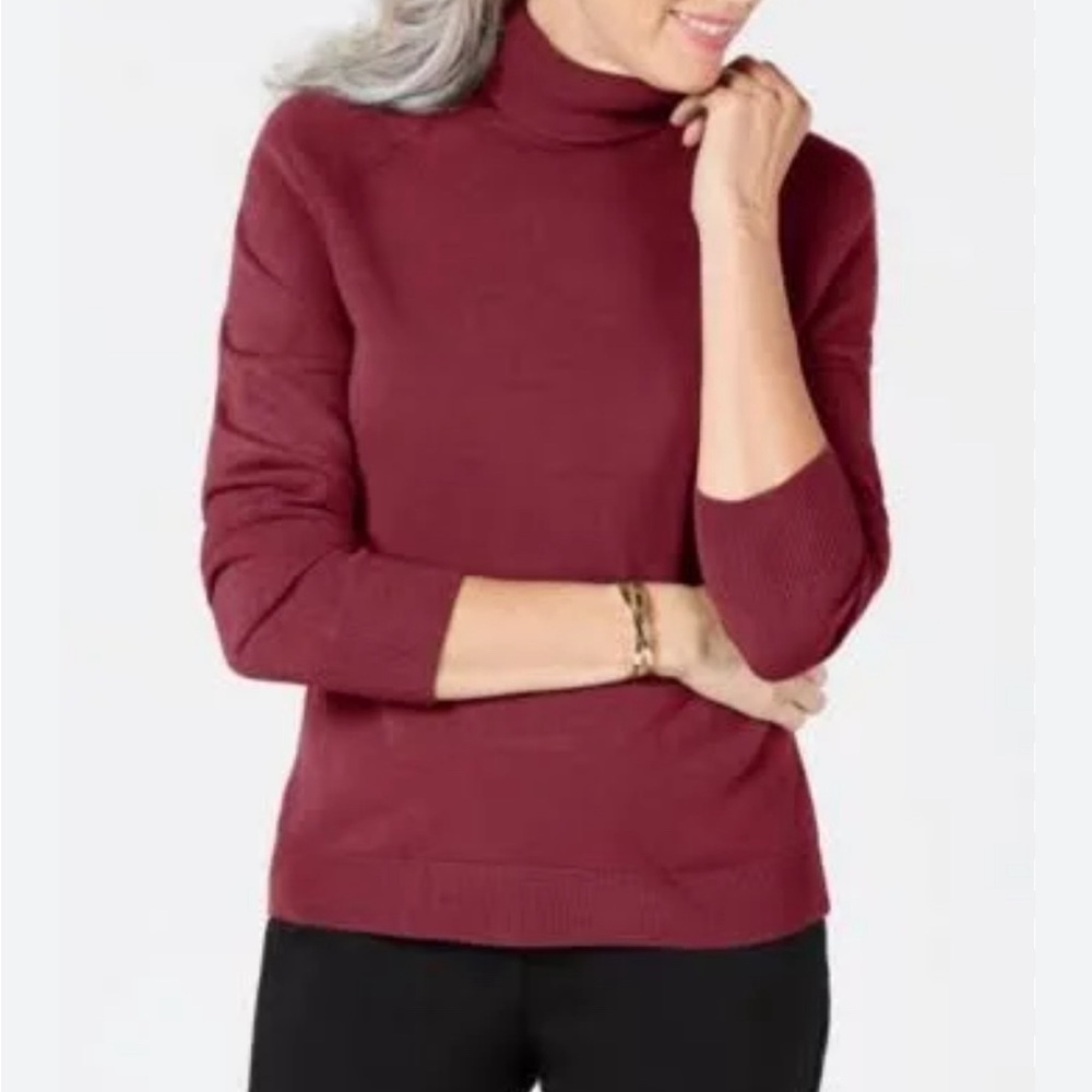 Karen Scott red turtleneck sweater